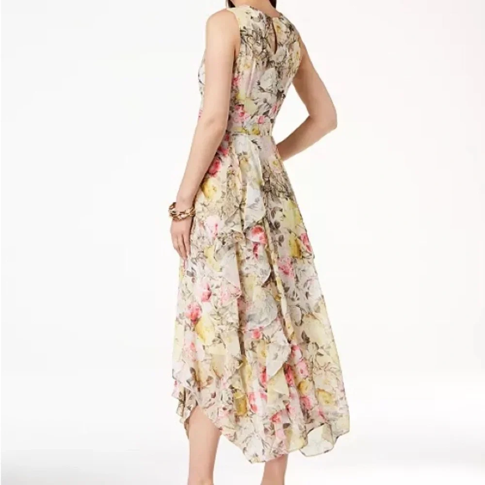 INC International Concepts floral lace sleeveless ruffle maxi dress - Picture 2 of 8